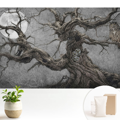 Tapeta Magická nočná scenéria so sovami