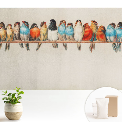 Tapeta Farebné vtáky na konári v klasickom štýle