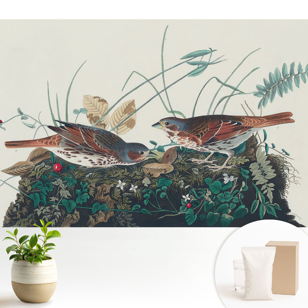Tapeta do obývačky Vtáky medzi zeleňou
