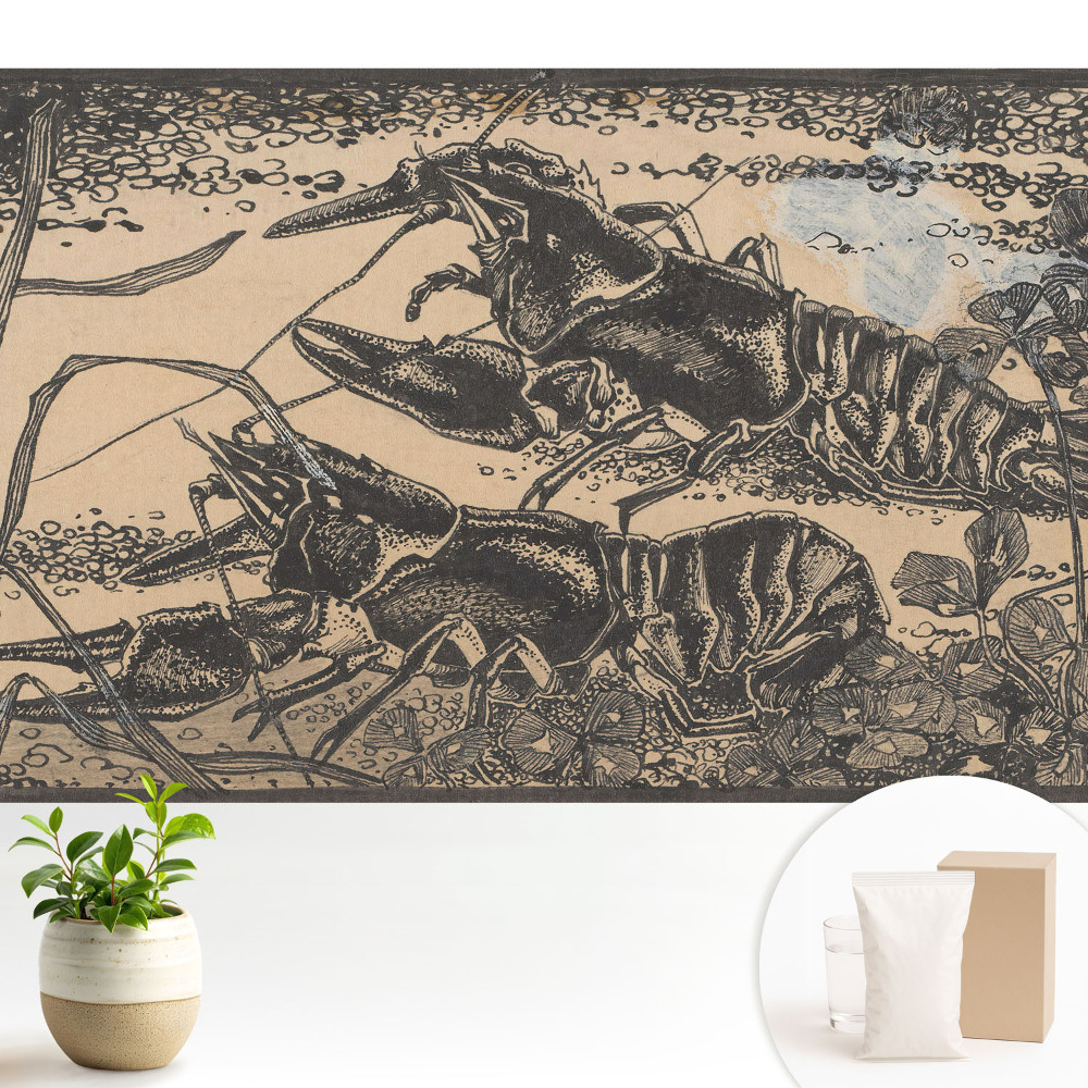 Tapeta do obývačky Raky a vodné rastliny v klasickom štýle