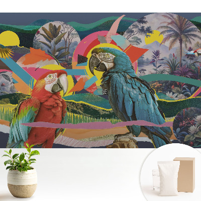 Luxusná tapeta Farebné papagáje v tropickom prostredí