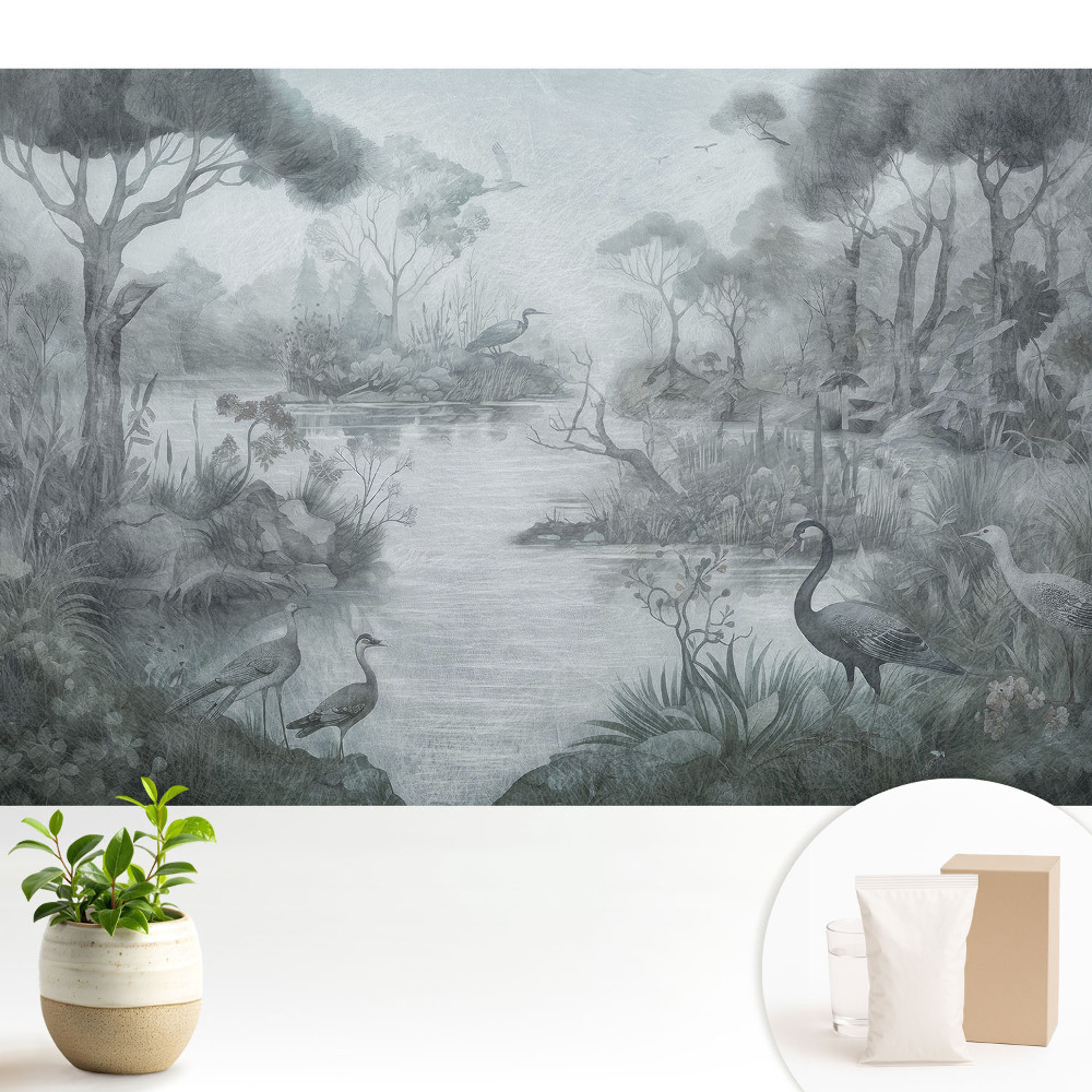 Luxusná tapeta Tajomná lesná krajina pri jazere