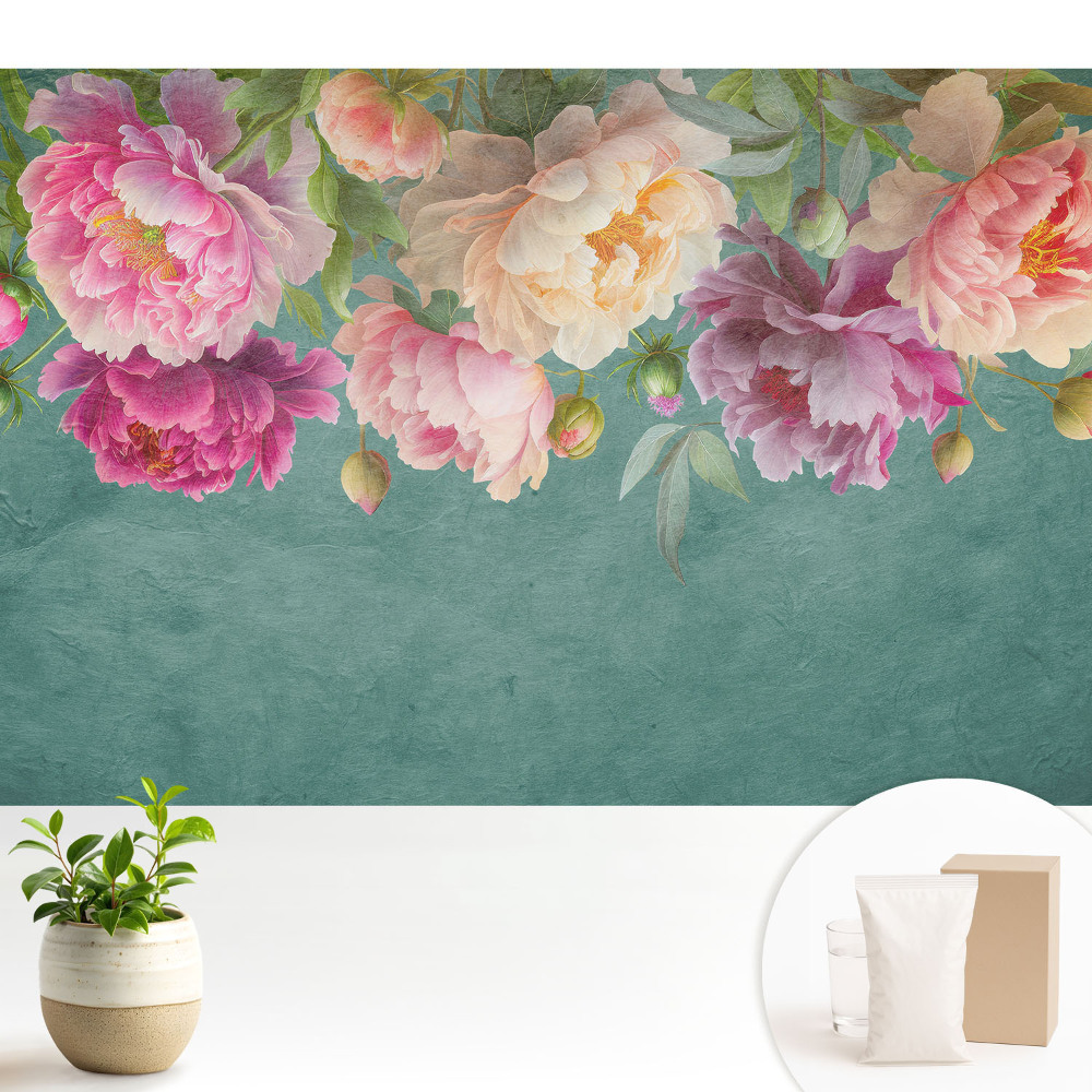 Luxusná tapeta Farebné pivonky na akvarelovej textúre