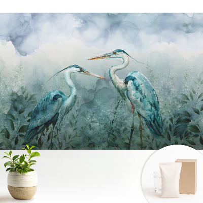 Luxusná tapeta s motívom jemnej elegancie vtákov obklopených prírodou