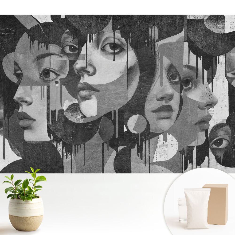 Luxusná tapeta Abstraktné portréty ženských tvárí