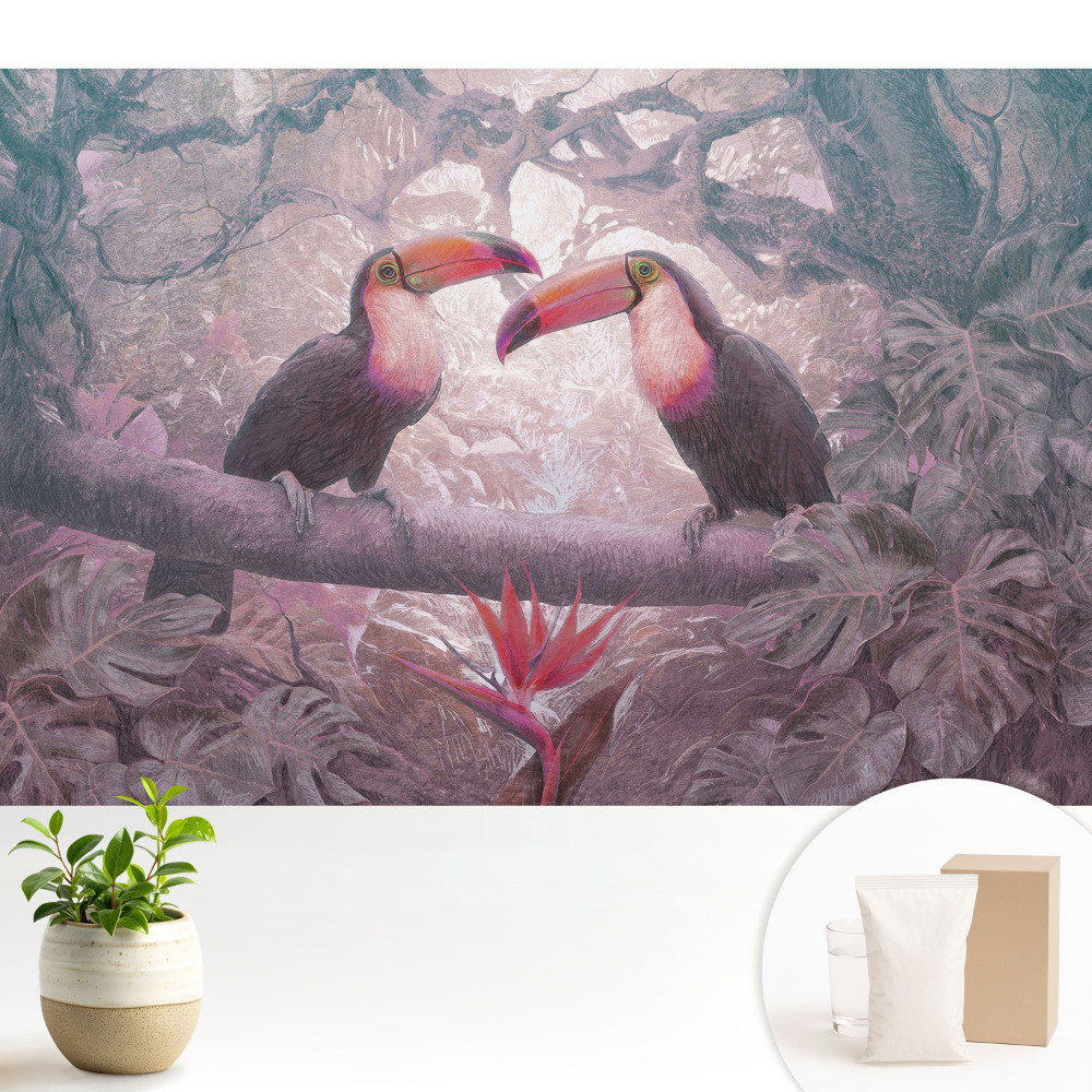 Tapeta na stenu Farebné tukany v tropickej džungli