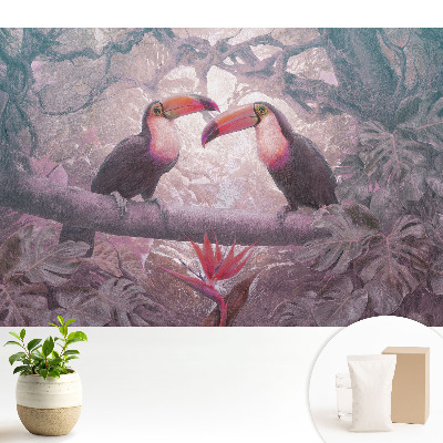 Tapeta na stenu Farebné tukany v tropickej džungli