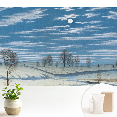 Tapeta Náladová zimná krajina pod mesiacom