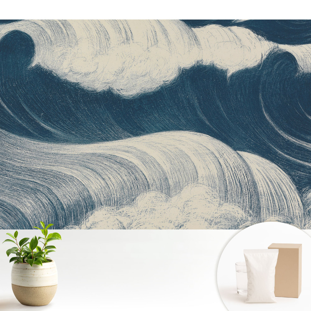 Tapeta na stenu Vlny na námorníckom modrom pozadí