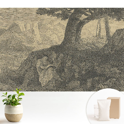 Luxusná tapeta s motívom atmosférickej krajiny pod stromom