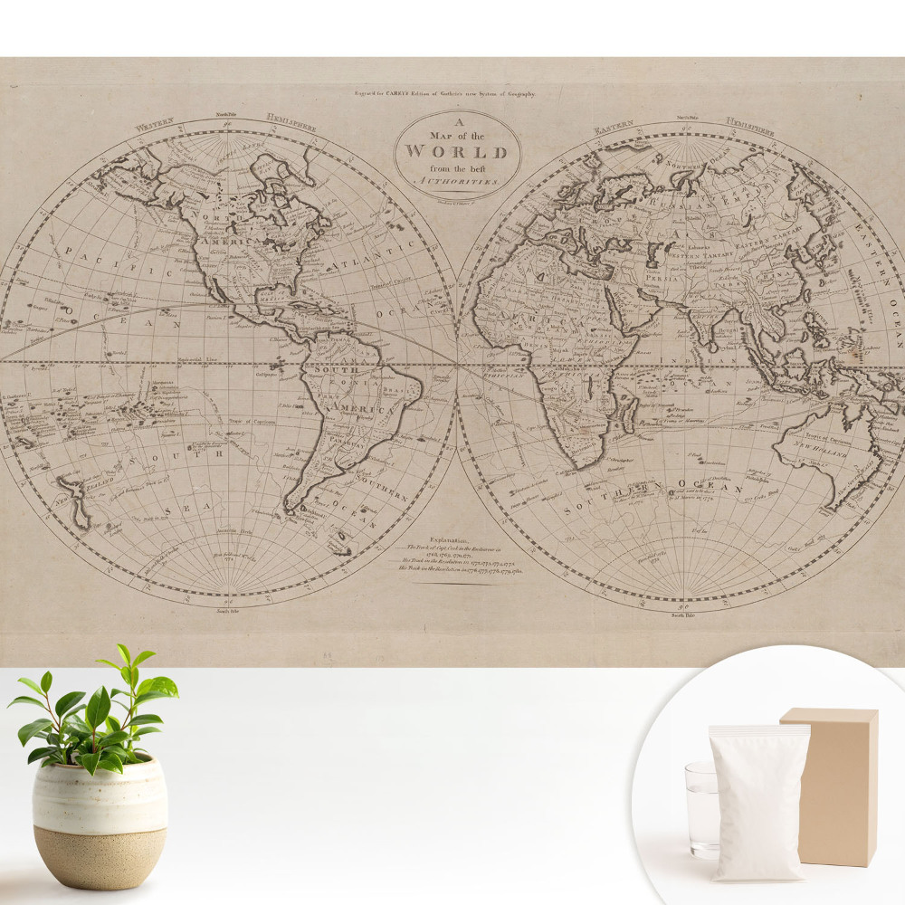 Tapeta do obývačky Historická kresba sveta