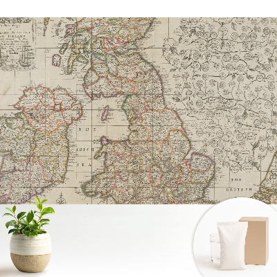Tapeta na stenu so starou mapou Britských ostrovov s detailným zobrazením