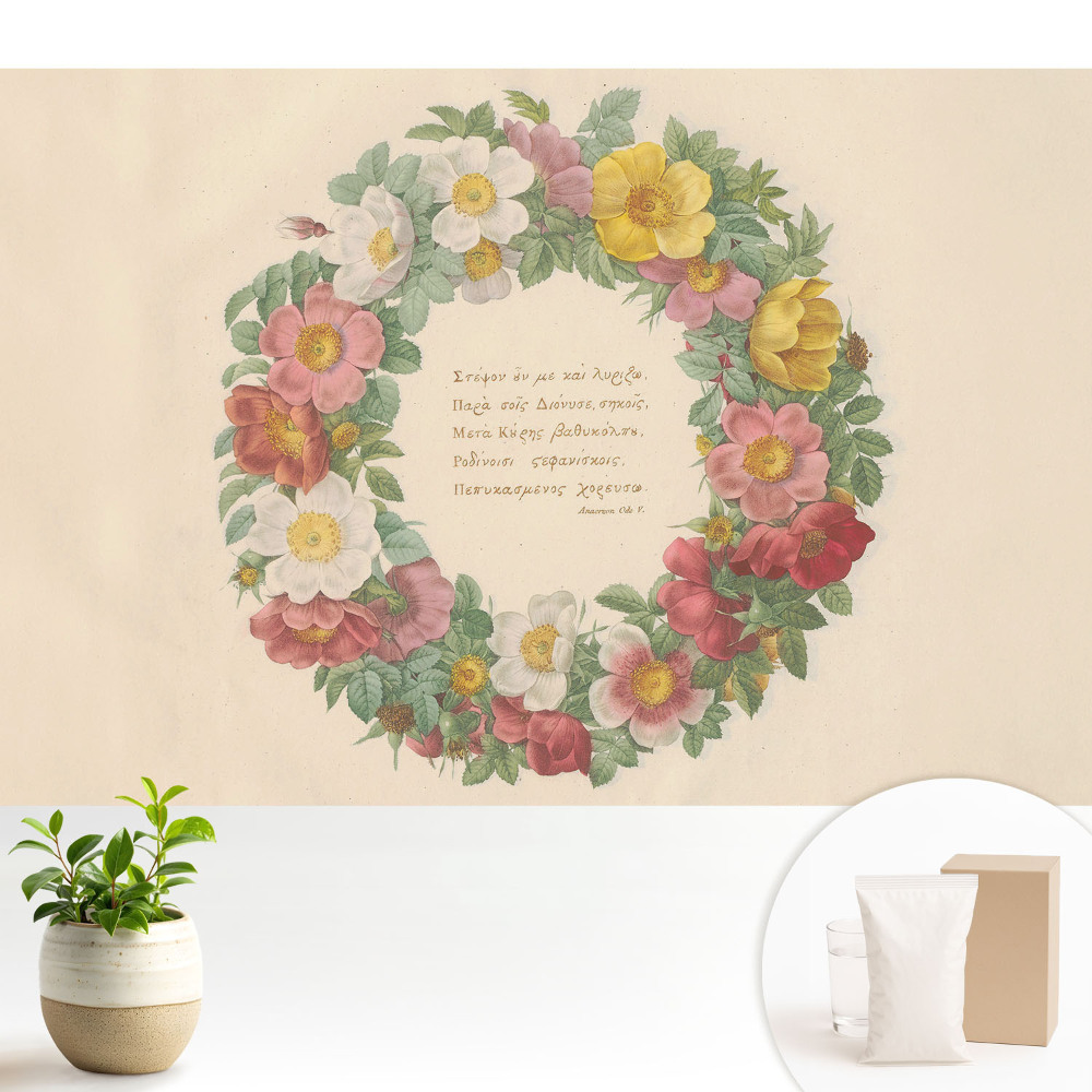 Luxusná tapeta Klasický kvetinový veniec