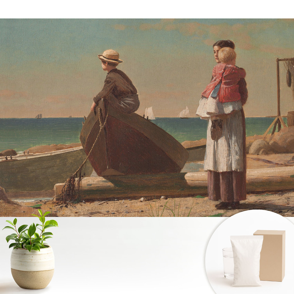 Tapeta do obývačky Postavy na pláži s výhľadom na more