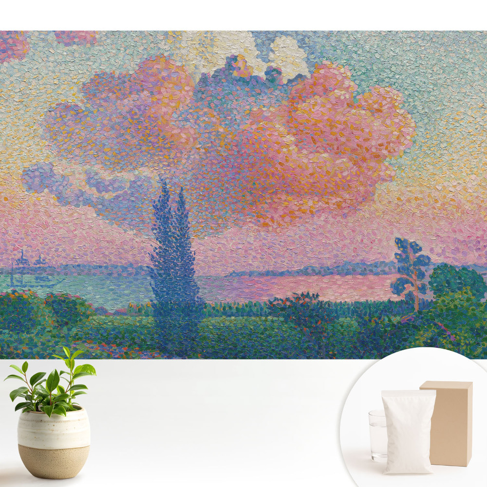 Tapeta Krajina s oblakmi na pozadí farebnej oblohy