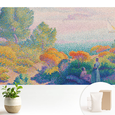 Tapeta do obývačky Impresionistická prímorská scenéria v bledých farbách