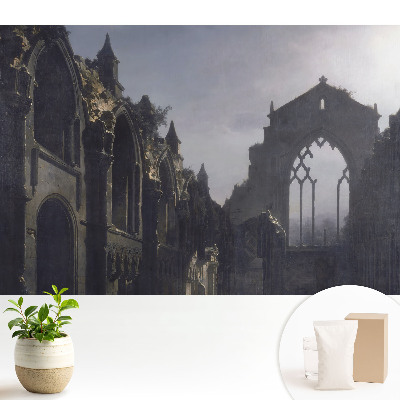 Luxusná tapeta s architektonicky symetrickým motívom gotskej ruiny