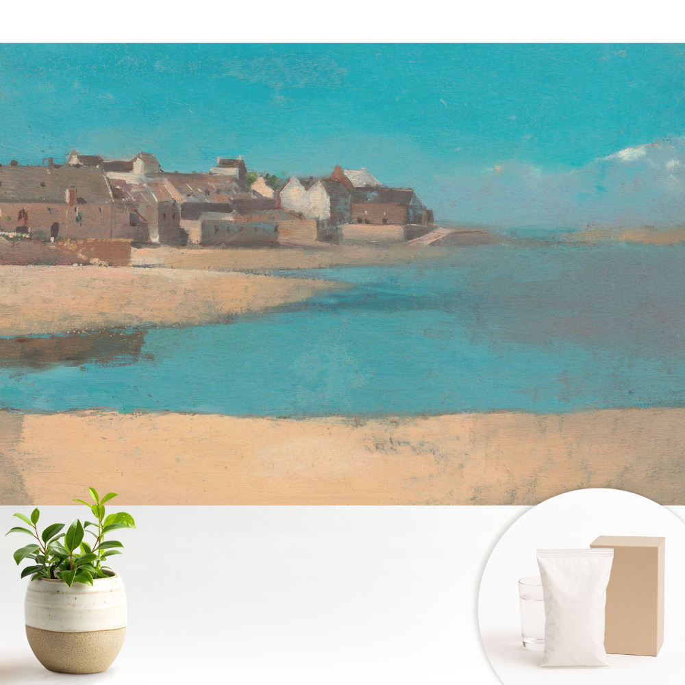 Tapeta do obývačky Prímorská dedinka v retro štýle