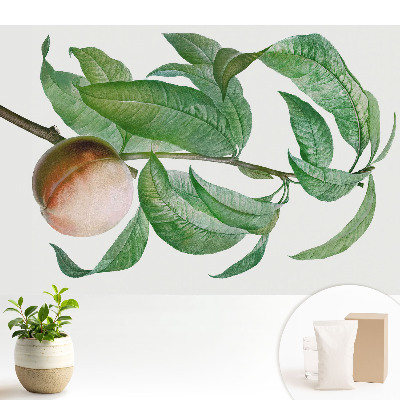 Tapeta do obývačky s motívom broskýň a listov v klasickom štýle