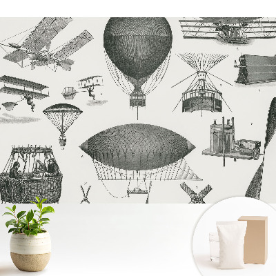 Tapeta do obývačky Letecké vynálezy v retro štýle