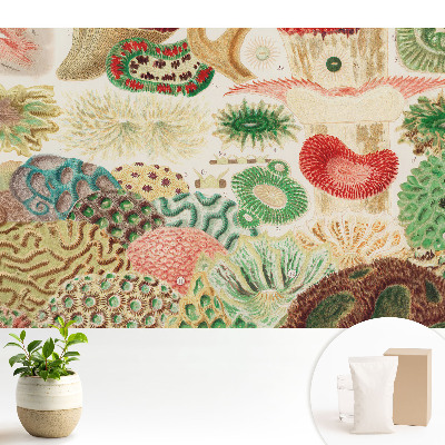 Tapeta na stenu s abstraktnými organickými motívmi a štruktúrami