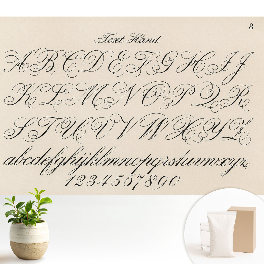 Tapeta Kaligrafická abeceda s prepracovanými ornamentmi