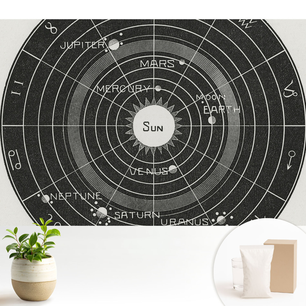 Luxusná tapeta Schéma retro slnečnej sústavy
