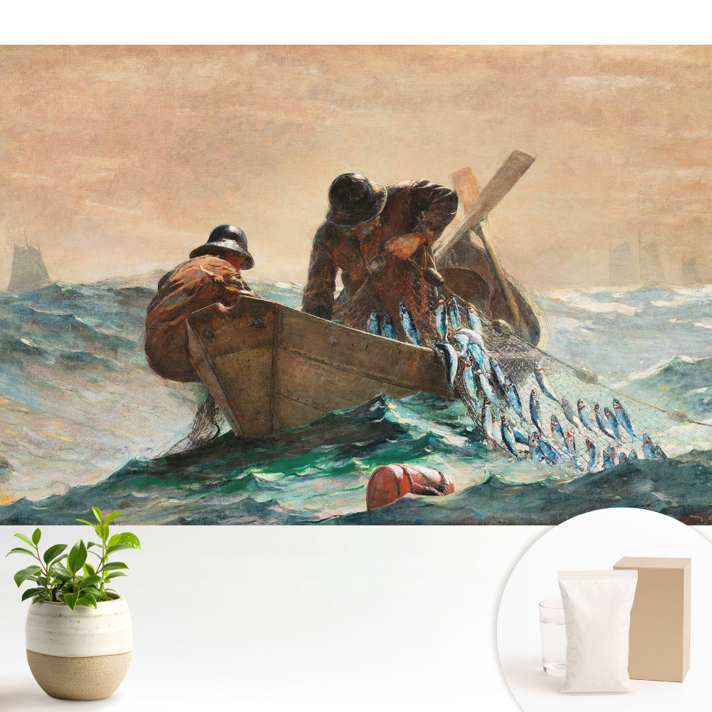 Tapeta Rybári na rozbúrenom mori