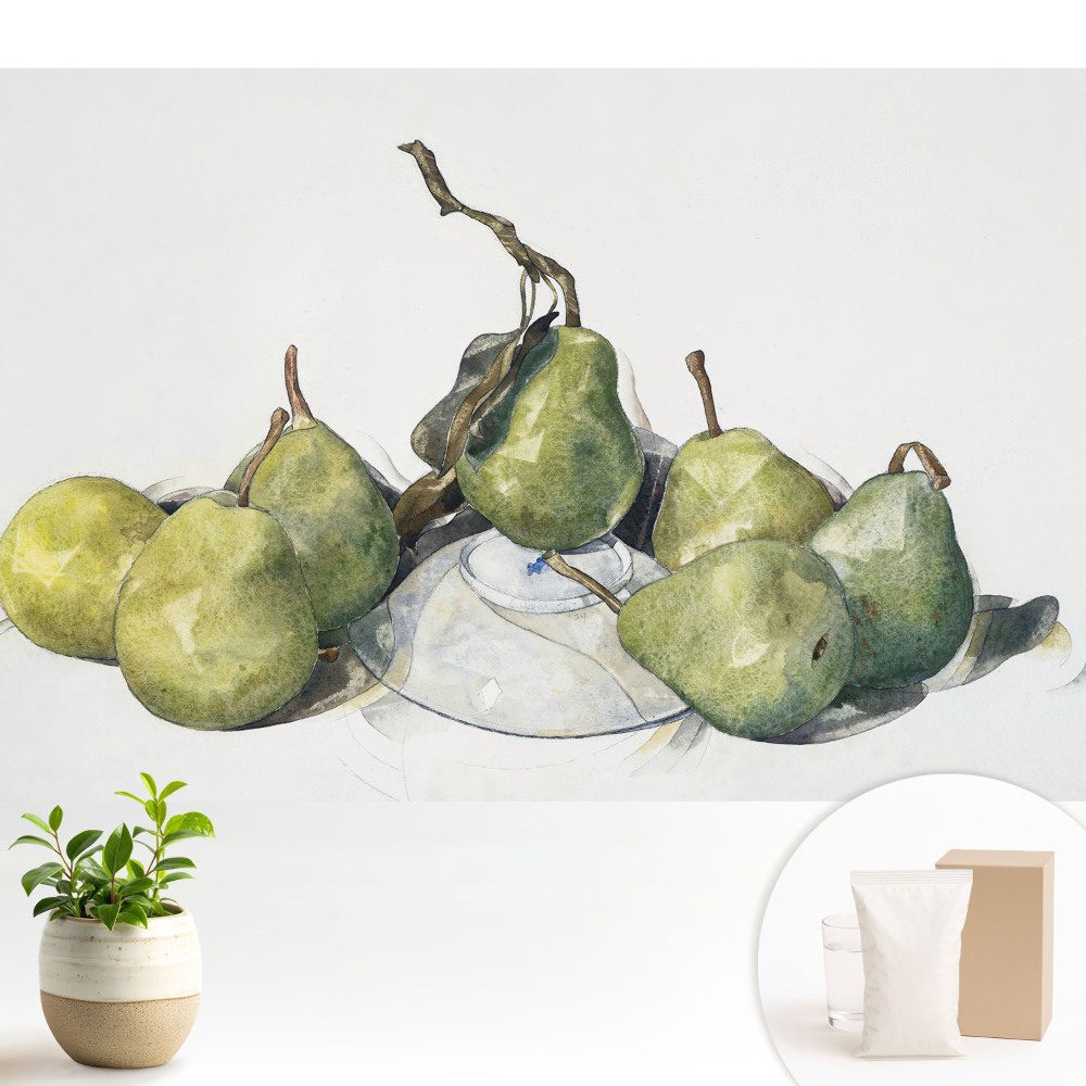 Tapeta na stenu Akvarelové hrušky na tanieri