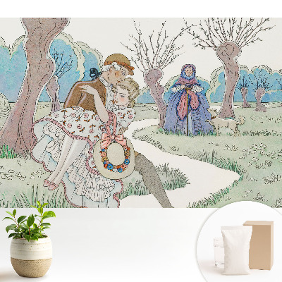 Luxusná tapeta s motívom romantickej prechádzky medzi stromami