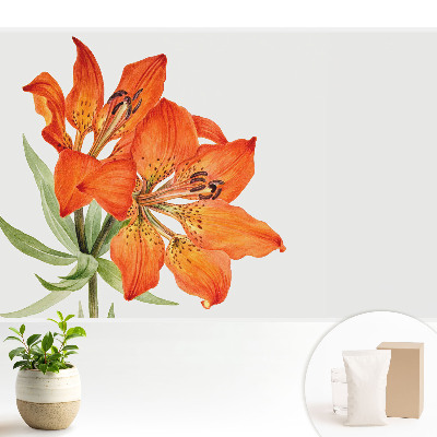 Tapeta na stenu s motívom oranžovej ľalie v jemne klasickom štýle