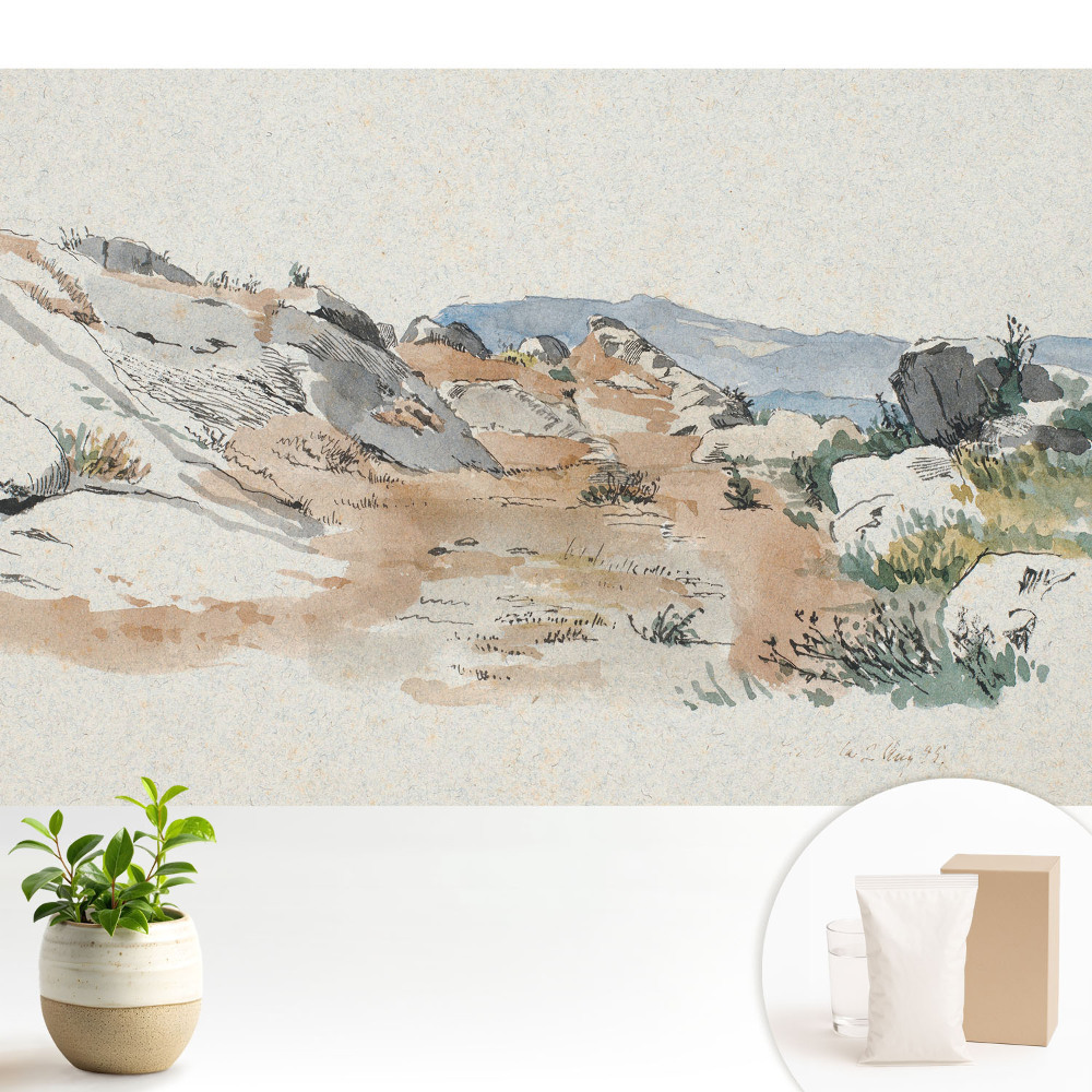 Tapeta do obývačky Skalnatá krajina, pokojná krajina, jemné farby