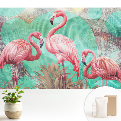 Tapeta Plameniaky v tyrkysovej farbe