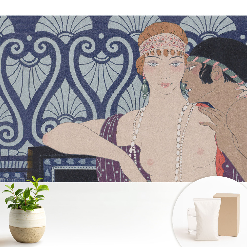 Tapeta na stenu v štýle art deco s elegantným a luxusným dizajnom a jemnými detailmi