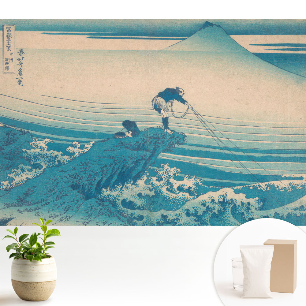 Tapeta na stenu Rybári s horou v pozadí.