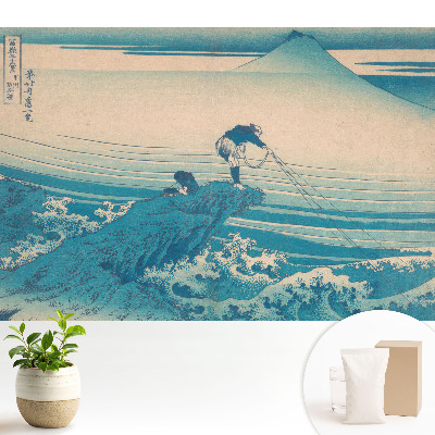 Tapeta na stenu Rybári s horou v pozadí.