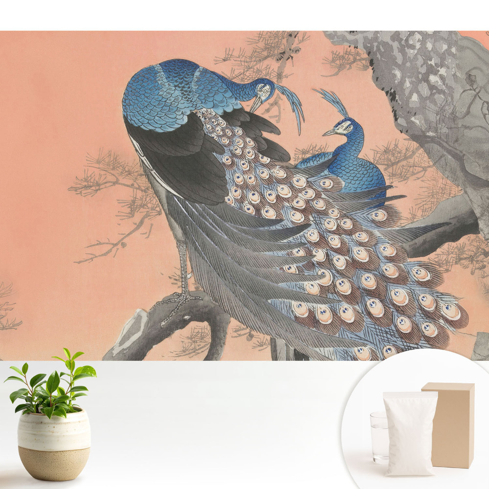 Luxusná tapeta Pávy na konári v klasickom štýle