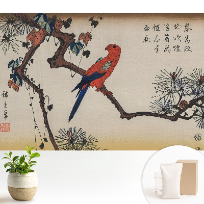 Tapeta do obývačky Farebný vták na konári stromu