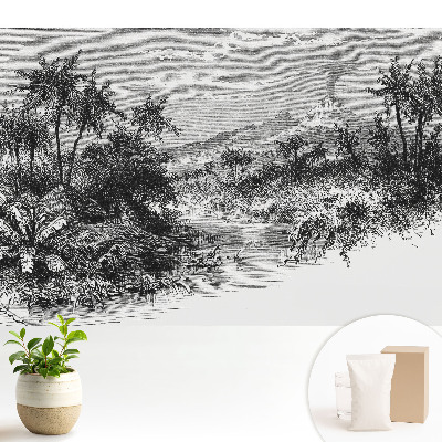 Tapeta na stenu Tropické rytie so sopkou