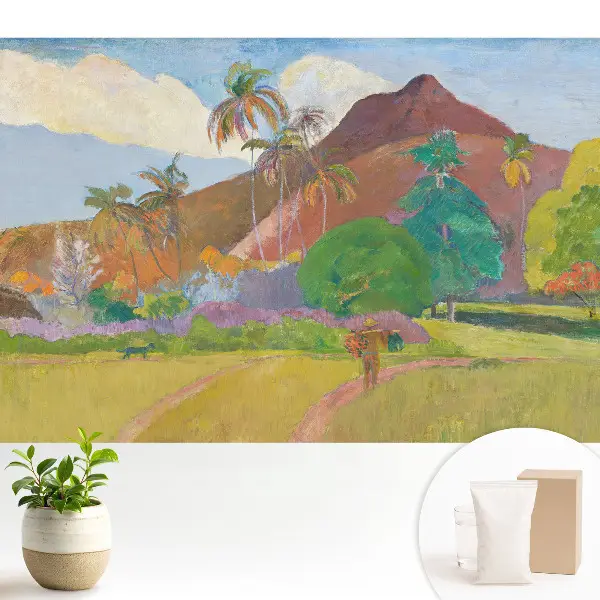 Tapeta do obývačky s motívom tropickej krajiny a paliem