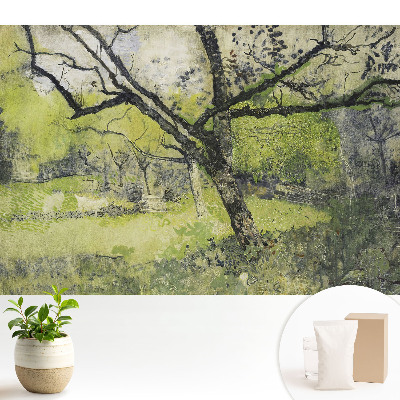 Tapeta na stenu s motívom zeleného parku so stromami