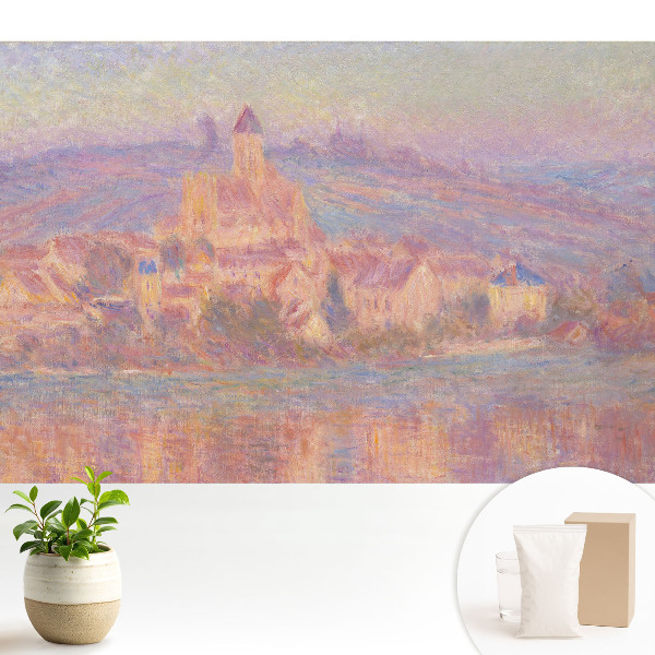 Tapeta do obývačky Pastelové mesto v kopcoch