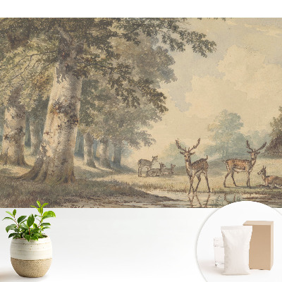 Tapeta Lesný jeleň pri potoku na stenu do obývačky
