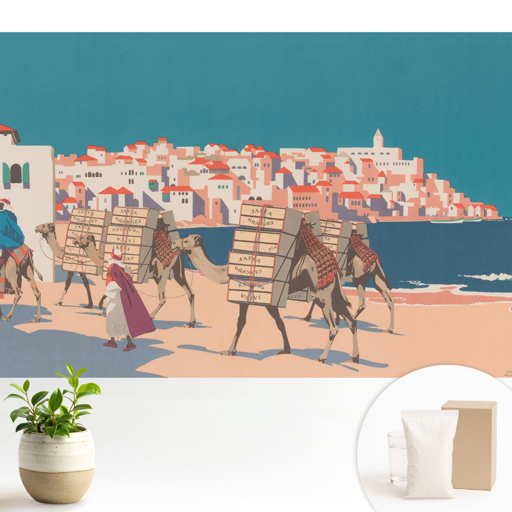 Tapeta Ilustrácia morskej karavány tiav.