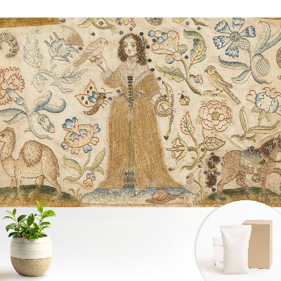 Tapeta na stenu Kvetinová krajina s postavou v strede