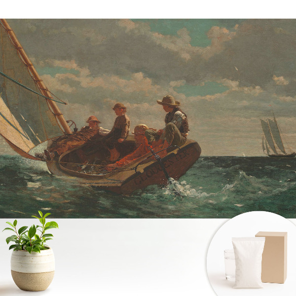 Tapeta Loď v rozbúrenom mori so skupinou ľudí