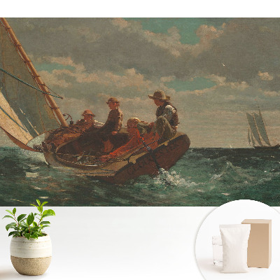 Tapeta Loď v rozbúrenom mori so skupinou ľudí