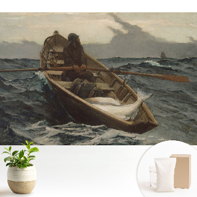 Luxusná tapeta Rybár loví ryby v rozbúrenom mori