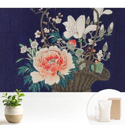 Luxusná tapeta Klasický kvetinový aranžmán v prútenom košíku