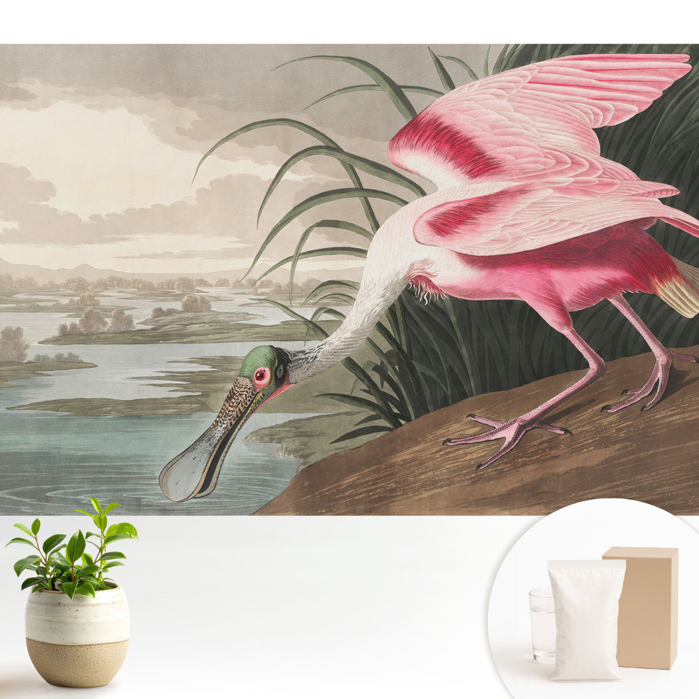 Tapeta do obývačky Idylka s plameniakom